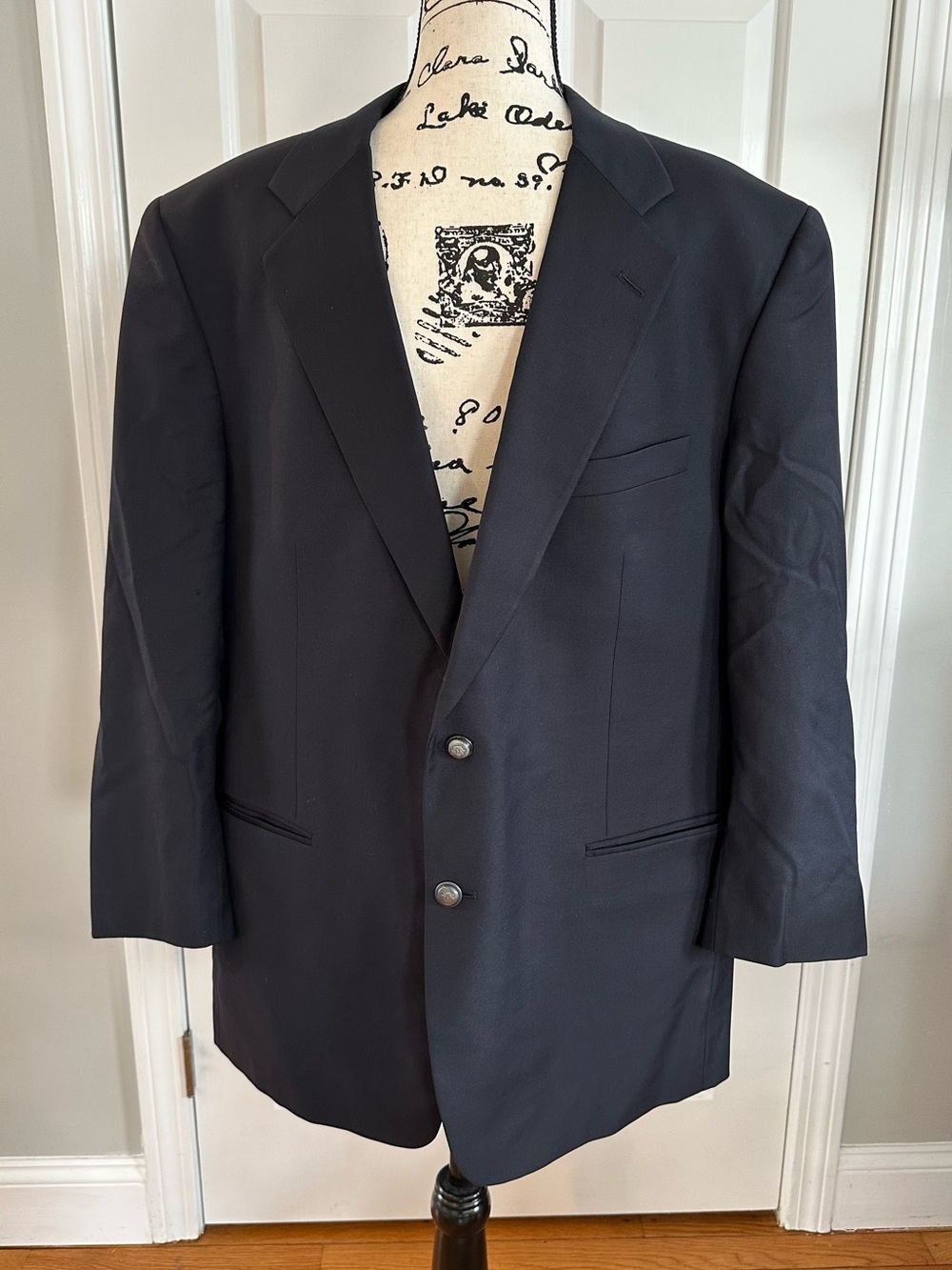 Brooks Brothers Country Club Navy Sport Coat 44R Ing Loro Piana 100% Wool Italy